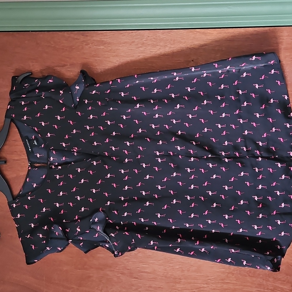 I Love RONSON , Pink flamingo shirt, L